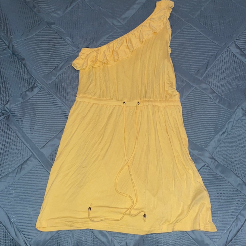 Yellow adjustable swimsuit coverup